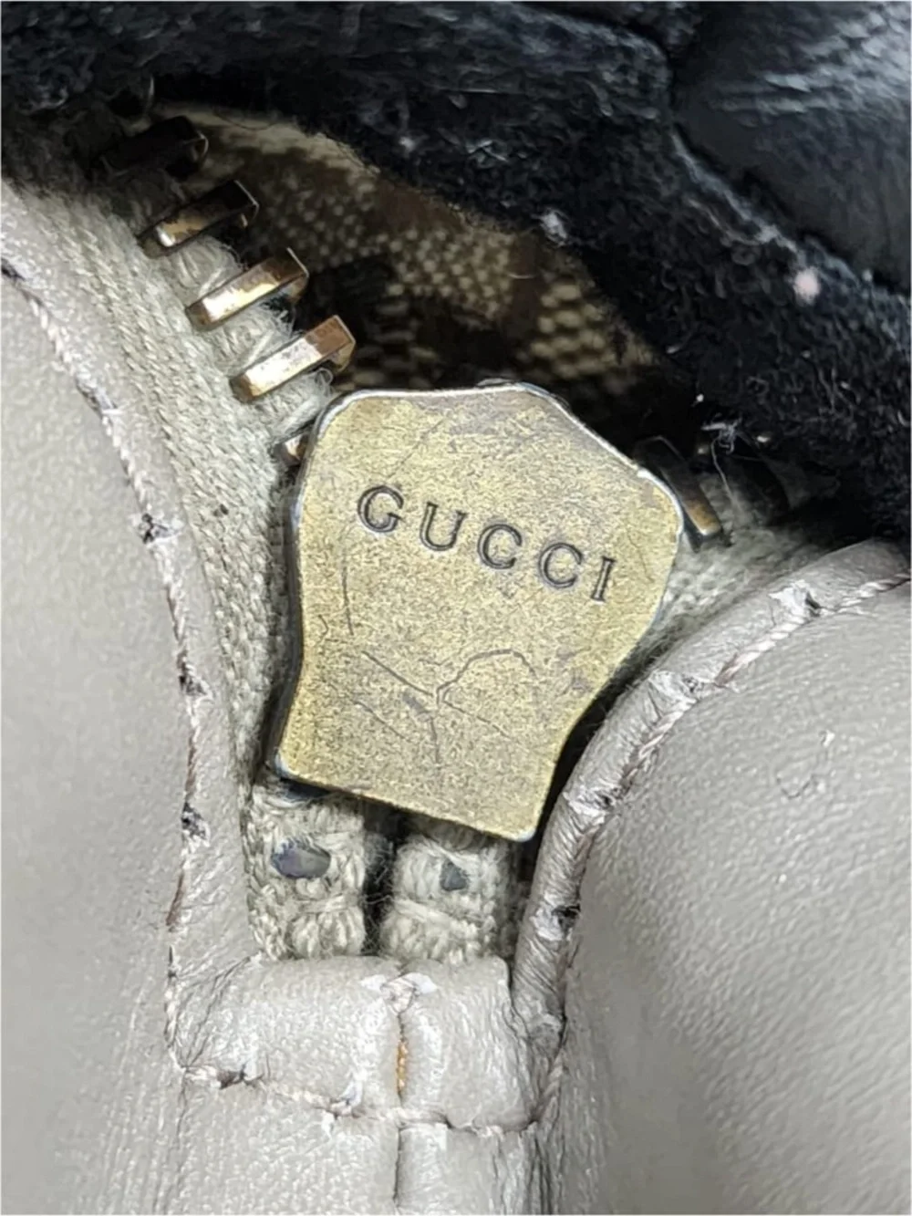 Authentic GUCCI GG Canvas Scarlett Medium Top Satchel Bag Beige/Brown